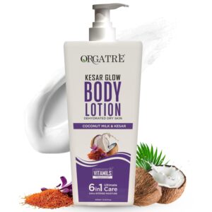 orgatre kesar body lotion | deep moisturizing for dry skin 400ml